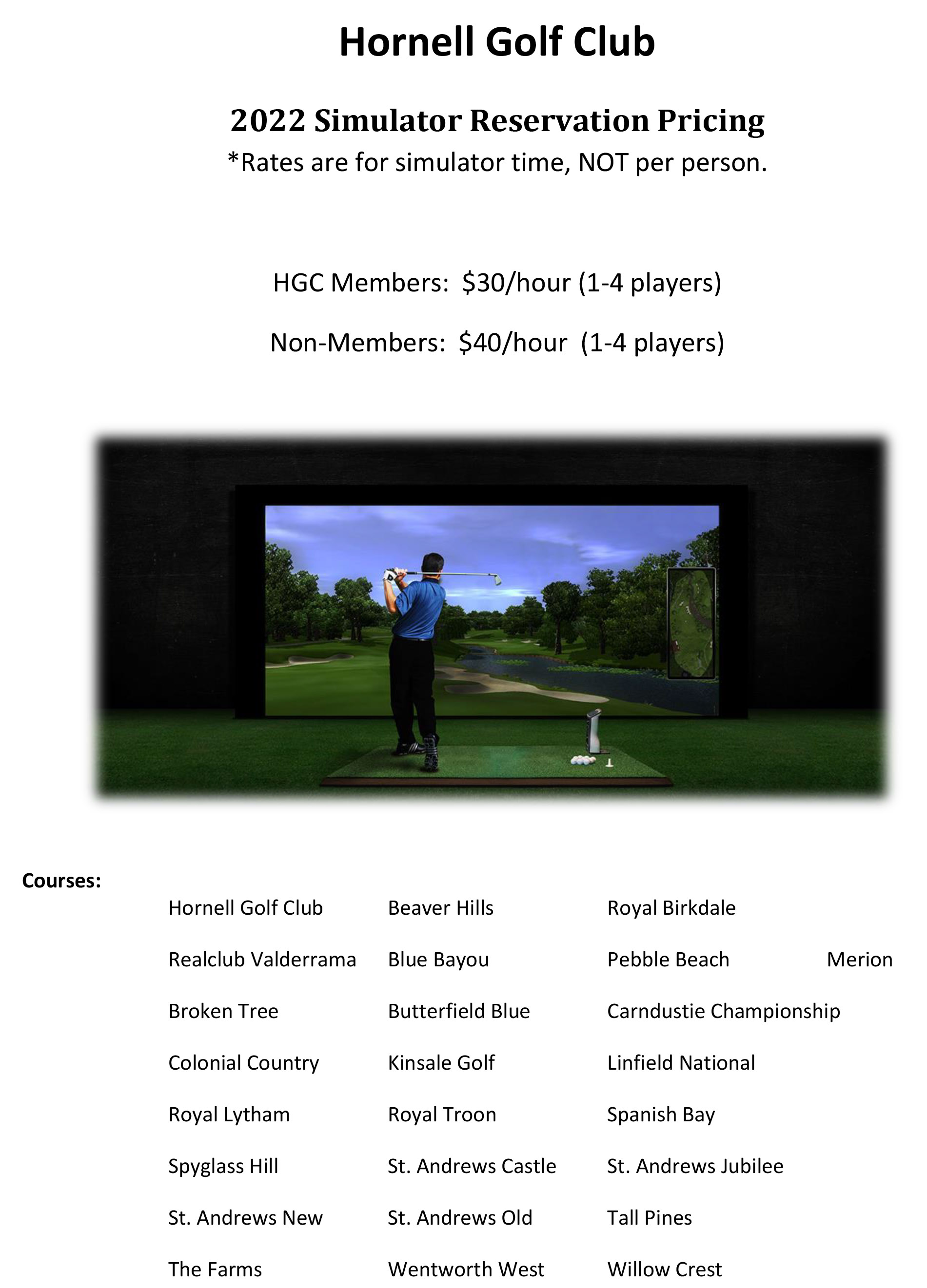 Virtual Golf Hornell Golf Club
