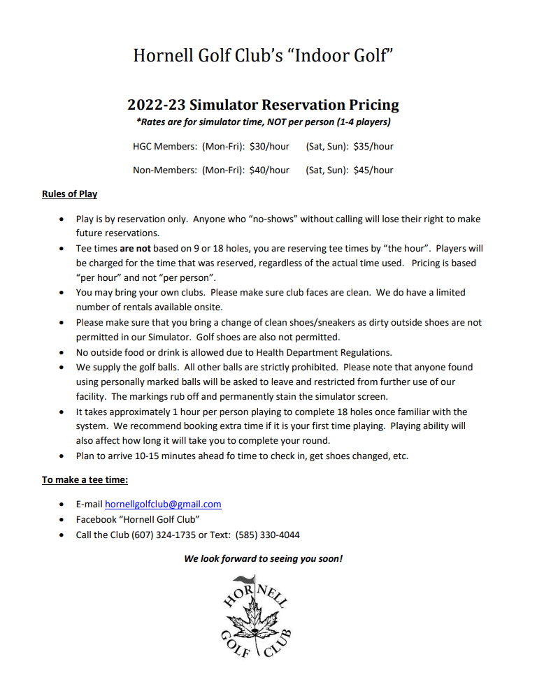 Virtual Golf Hornell Golf Club